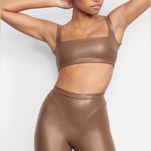 Skims Faux Leather Bralette